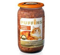 Фото Puffins Паффинс консервы для кошек Мясное ассорти (стекло)