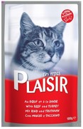 Фото Plaisir Плезир консервы для кошек с говядиной и индейкой (пауч)