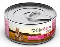 Фото BioMenu adult Биоменю консервы для кошек мясной паштет с Индейкой