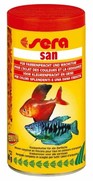 Фото Sera San Основной хлопьевидный корм для ежедневного кормления и улучшения окраски всех видов рыб