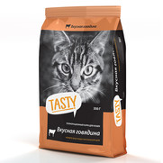 Фото Tasty Petfood Тэйсти сухой корм для кошек с говядиной