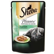 Фото Sheba Pleasure Шеба пауч для кошек курица с кроликом в соусе