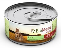 Фото BioMenu adult Биоменю консервы для кошек мясной паштет с Языком