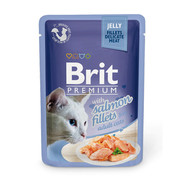 Фото Brit Premium Jelly Salmon fillets Брит для кошек кусочки филе лосося в желе пауч