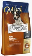 Фото Happy Dog Mini Toscana Корм с уткой и лососем для собак мелких пород 