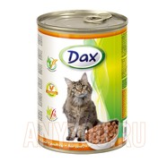 Фото Dax Дакс консервированный корм для взрослых кошек кусочки в соусе с домашней птицей