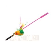 Фото VIPet Дразнилка-удочка с игрушкой птица с перьями