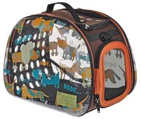 Фото Ibiyaya - Ибияя складная сумка-переноска для собак и кошек до 6 кг прозрачная дизайн Собачки